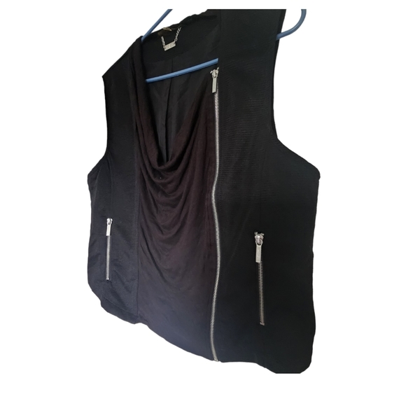 Kardashian Kollection Y2K Drape Front Biker Vest size XL - Picture 4 of 6